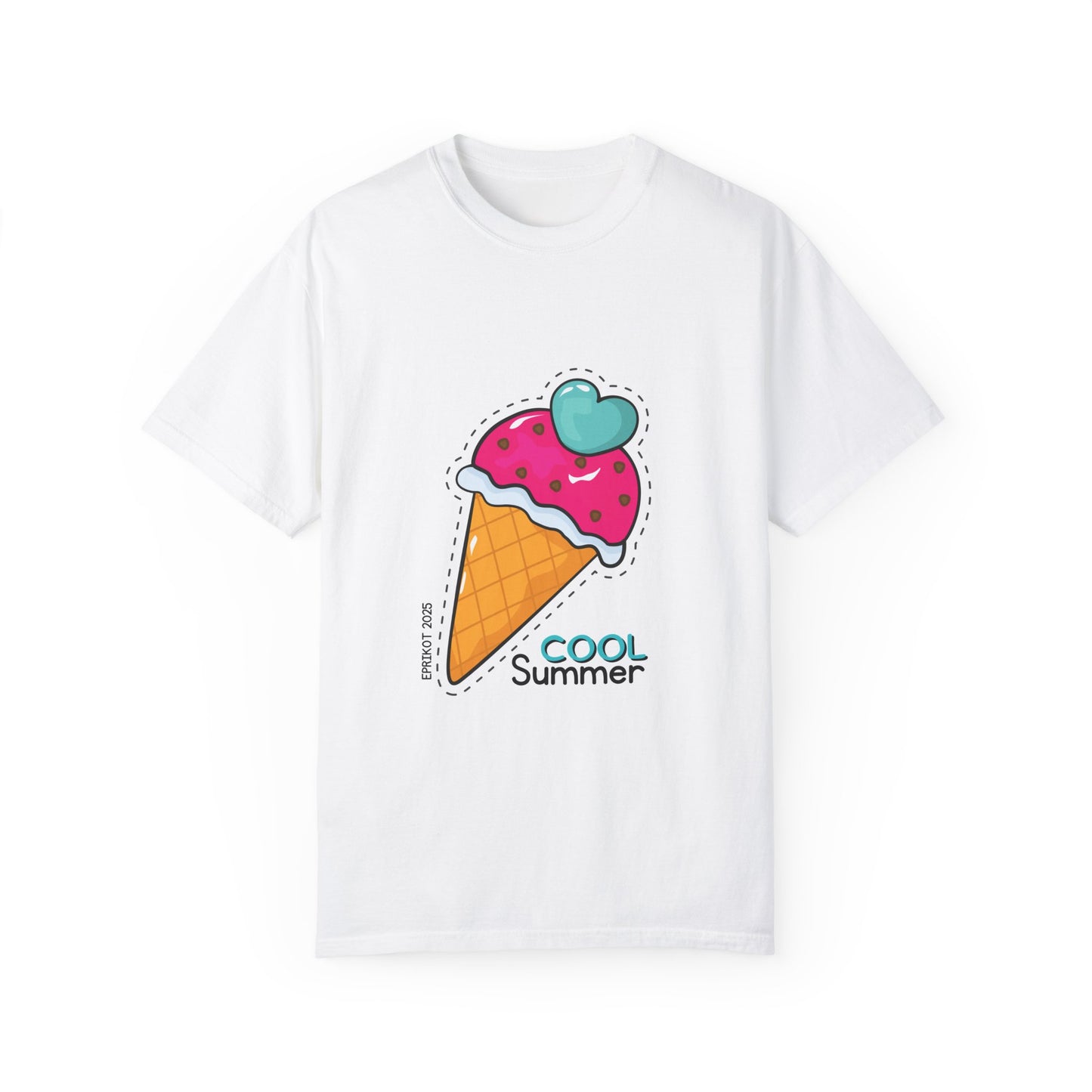 White T Shirt for Girls - Trendy Tees for Girls - Ice Cream