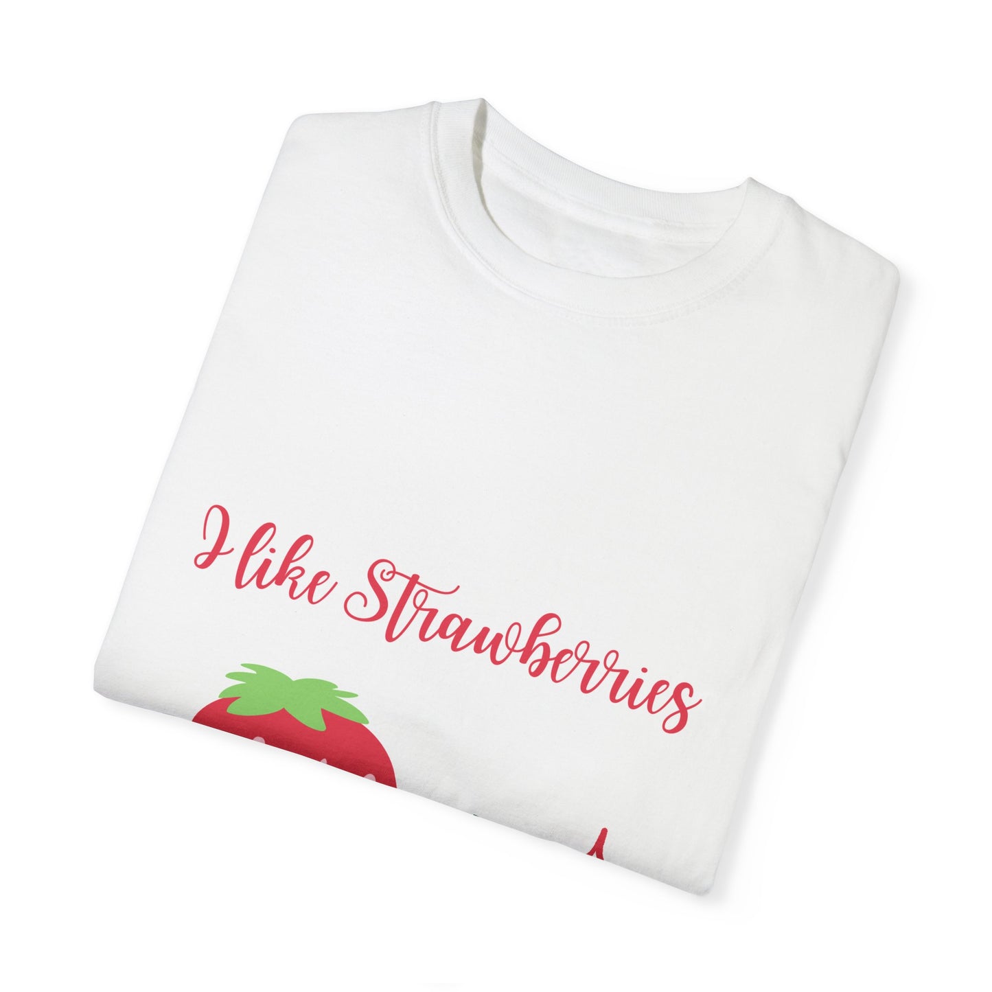 White T Shirt for Girls - Trendy Tees for Girls - Strawberry