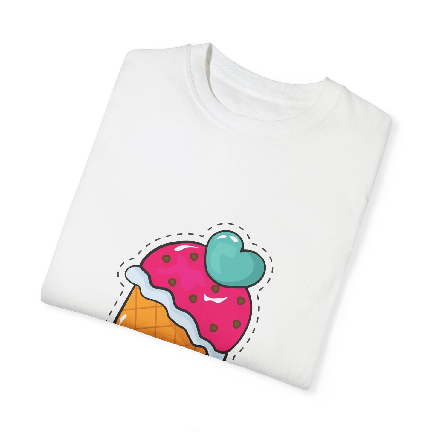 White T Shirt for Girls - Trendy Tees for Girls - Ice Cream